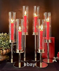 Candle Holders Gold / Glass Shades Centerpiece Candlesticks Table Decor 3 Sizes