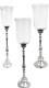 Candle Holders & Votives Set Of 3 Hammered Candle Holders With Hammered Glass- H