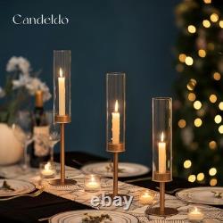 Candlestick Candle Holder Gold Hurricane Taper Candle Holders for Wedding Gl