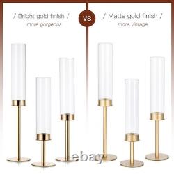 Candlestick Candle Holder Gold Hurricane Taper Candle Holders for Wedding Gl