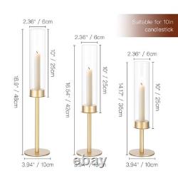 Candlestick Candle Holder Gold Hurricane Taper Candle Holders for Wedding Gl