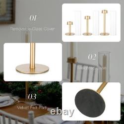 Candlestick Candle Holder Gold Hurricane Taper Candle Holders for Wedding Gl