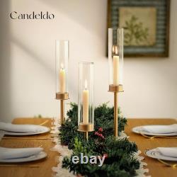 Candlestick Candle Holder Gold Hurricane Taper Candle Holders for Wedding Gl