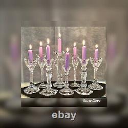 Candlesticks Glass Table Centerpiece Crystal Candle Holders Wedding Decor 8 Pc