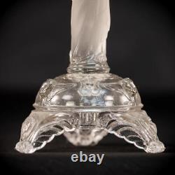 Candlesticks Pair French Antique Glass Candle Holders Sacred Heart 13