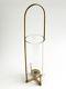 Carl Aubock Austria Brass Glass Hurricane Candle Holder Lantern Mcm Vintage