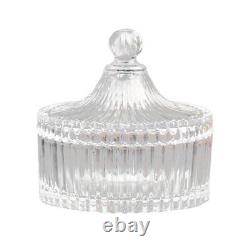 Carousel Large Clear Ribbed Glass Jar With LID