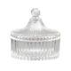 Carousel Large Clear Ribbed Glass Jar With Lid