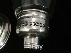 Cartier Sterling Silver Candle Holders with Star Etched Glass Hurricane Shades