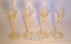 Cenedese Murano Glass (Signed) Set of 4 Candlestick Holders