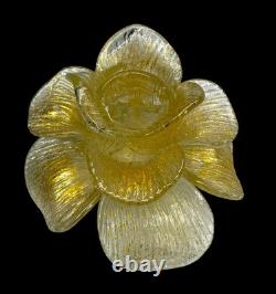 Cenedese Vetreria Murano Art Glass Candleholders Gold Flake