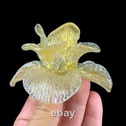 Cenedese Vetreria Murano Art Glass Candleholders Gold Flake