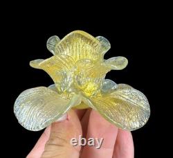 Cenedese Vetreria Murano Art Glass Candleholders Gold Flake