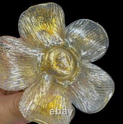 Cenedese Vetreria Murano Art Glass Candleholders Gold Flake