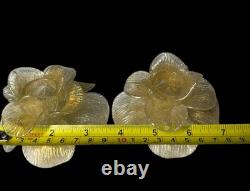 Cenedese Vetreria Murano Art Glass Candleholders Gold Flake