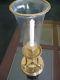 Chapman Brass Rare Seeded Glass Hurricane Candle Holder