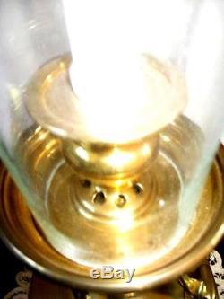Chapman Brass RARE Seeded Glass Hurricane Candle Holder