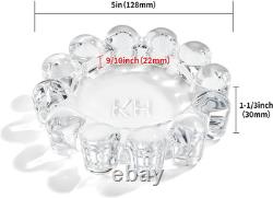 Chic Clear Bubble Glass Candle Dish Modern Clear Glass Candle Holder for Teali
