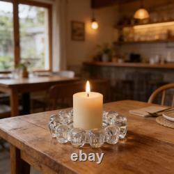 Chic Clear Bubble Glass Candle Dish Modern Clear Glass Candle Holder for Teali