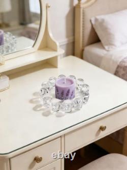 Chic Clear Bubble Glass Candle Dish Modern Clear Glass Candle Holder for Teali
