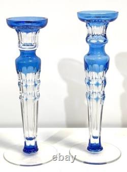 Christian Lacroix Pair Of Glass Candlesticks Candle Holders