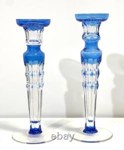 Christian Lacroix Pair Of Glass Candlesticks Candle Holders