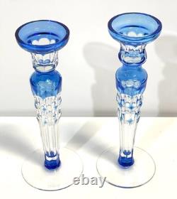 Christian Lacroix Pair Of Glass Candlesticks Candle Holders