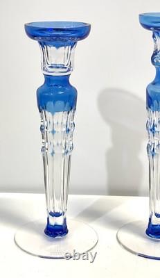 Christian Lacroix Pair Of Glass Candlesticks Candle Holders