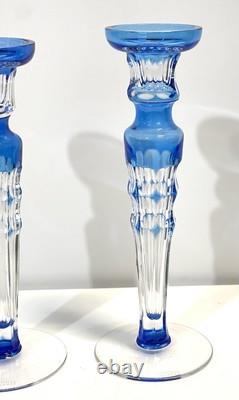 Christian Lacroix Pair Of Glass Candlesticks Candle Holders