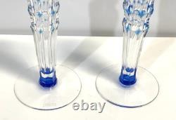 Christian Lacroix Pair Of Glass Candlesticks Candle Holders