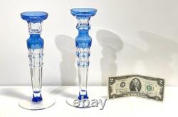 Christian Lacroix Pair Of Glass Candlesticks Candle Holders