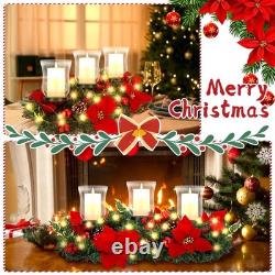Christmas Candle Holder Centerpiece Christmas Poinsettia Glass Candle Holder
