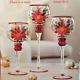 Christmas Hand Painted Glass Candle Holders Set Of 3 15.55 13.58 11.61