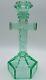 Circa 1870 To 1890s Antique New England Glass Co. Crucifix Candlestick Uranium