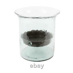 Classic Extra Large Glass Hurricane Pillar Candle Holder Rustic Centerpiece