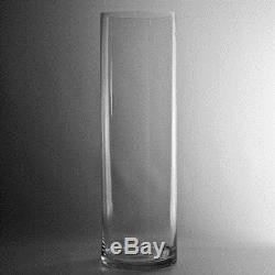 Clear Cylinder Glass Vase / Candle Holder 4 x 16H Wholesale Lot 12 pieces by