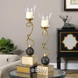 Clear Glass Candle Holder Set of 2 ID 3404533