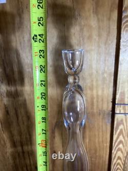 Clear Glass Candlestick Holder 23 Elegant in Excellent Condition