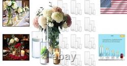 Clear Glass Cylinder Vases 48-Pack Floating Candle Holders