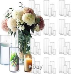Clear Glass Cylinder Vases 48-Pack Floating Candle Holders