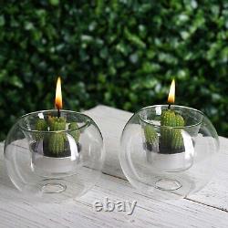 Clear Glass Globe Votive Candle Holders Wedding Favor Centerpiece Decorations