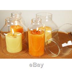 Clear Glass Hurricane Candle Globle Holder Lamp Chimney Dome Shaped 6 Sets of 4P