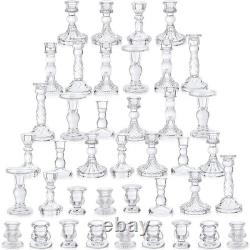 Clear Glass Taper Candle Holders 40 Pc Crystal Decorative Centerpiece