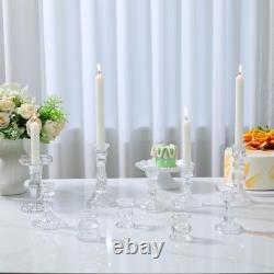 Clear Glass Taper Candle Holders 40 Pc Crystal Decorative Centerpiece