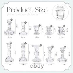 Clear Glass Taper Candle Holders 40 Pc Crystal Decorative Centerpiece