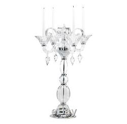 Clear Murano Glass Modern Elegant 4 Taper Candle Holder