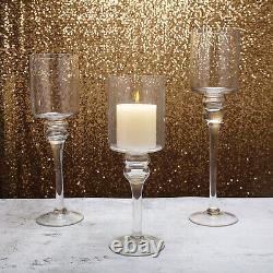 Clear Raised Cylinder Glass Vases Centerpieces and Candle Holders Decorations