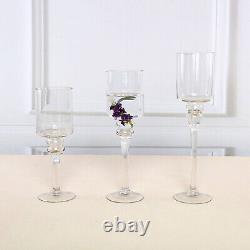 Clear Raised Cylinder Glass Vases Centerpieces and Candle Holders Decorations