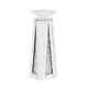 Clear Small Wood And Glass Candle Holder With Faux Crystal Inserts (set Of 2)