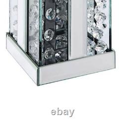 Clear Wood and Glass Candle Holder with Faux Crystal Studs (Set of 2)